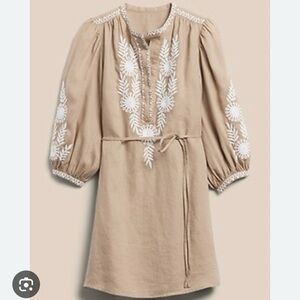 BR embroidered linen dress